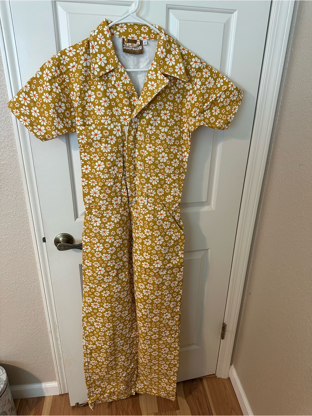 Big Bud Press Yellow Lazy Daisy Short Sleeve Jumpsuit